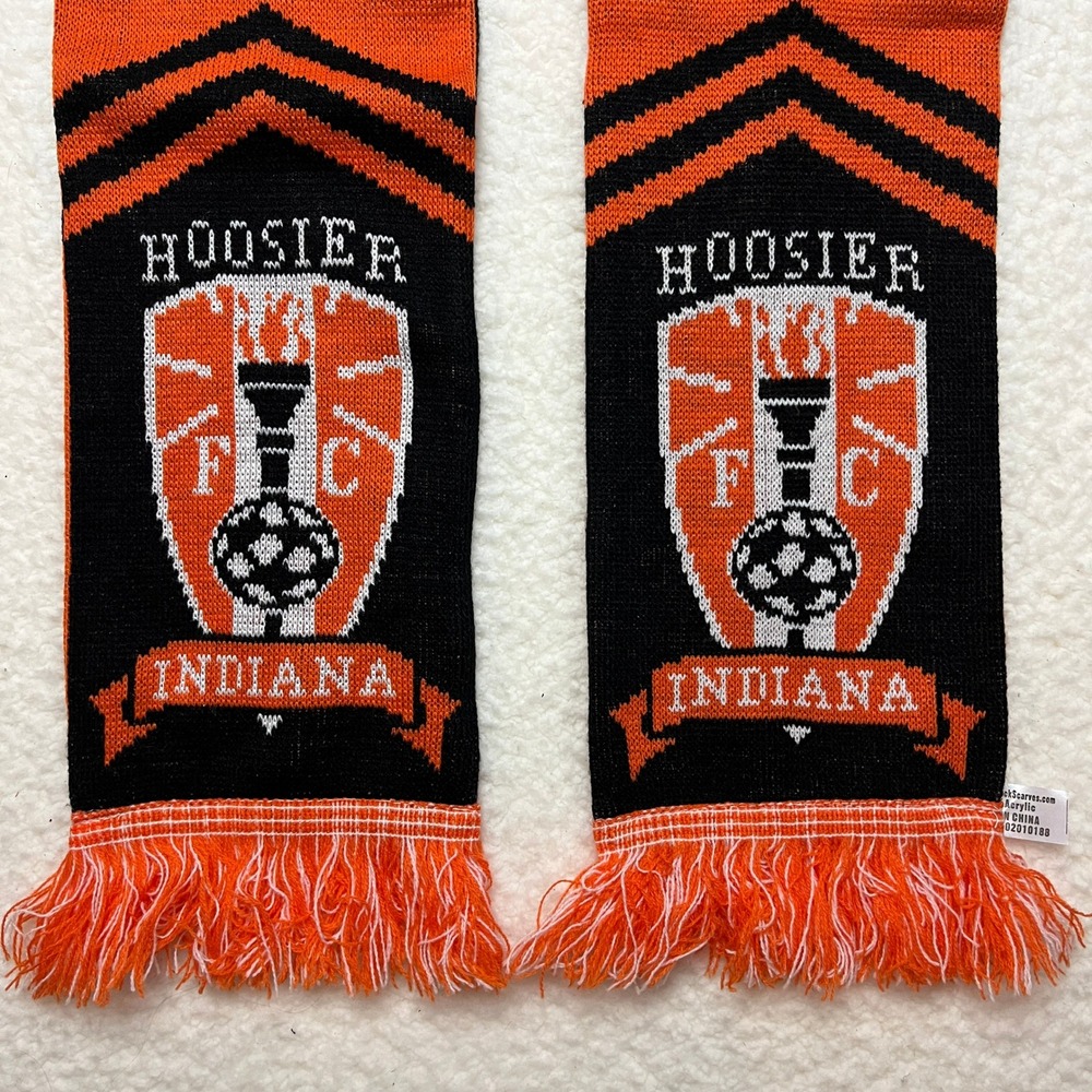 Ruffneck‎ Scarves Hoosier FC Indiana Soccer Scarf Orange Black Knit Fringe